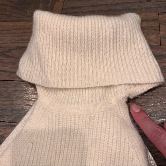 Reiss Sleeveless Turtleneck Roll Neck Cream Cashmere Blend Midi Dress Small - Picture 9 of 11